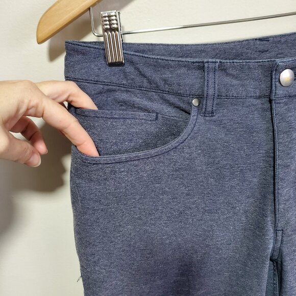 LULULEMON ABC Pants Skinny Leg *Tech Canvas Heathered Deep Navy Men's 30 x 31" - Picture 3 of 14